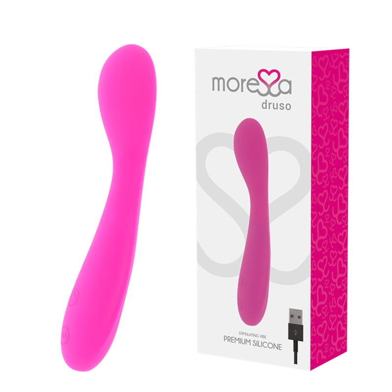 MORESSA - DRUSO MASAJEADOR DUO PUNTO G Y SUERO PELVICO PREMIUM SILICONE RECARGABLE MORESSA