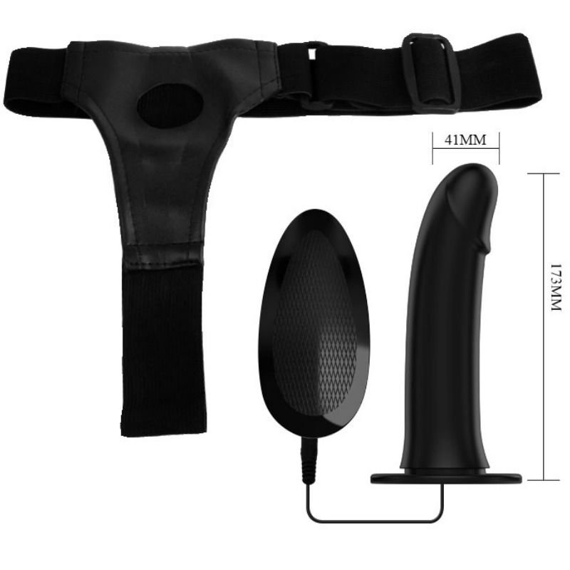 PRETTY LOVE - VITO STRAP ON CON DILDO HUECO Y VIBRACIÓN 17.3 CM