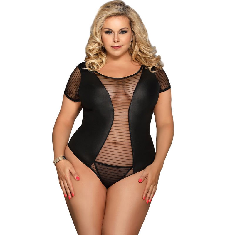 SUBBLIME - FETISH TEDDY MANGA CORTA TALLA GRANDE SUBBLIME QUEEN PLUS 