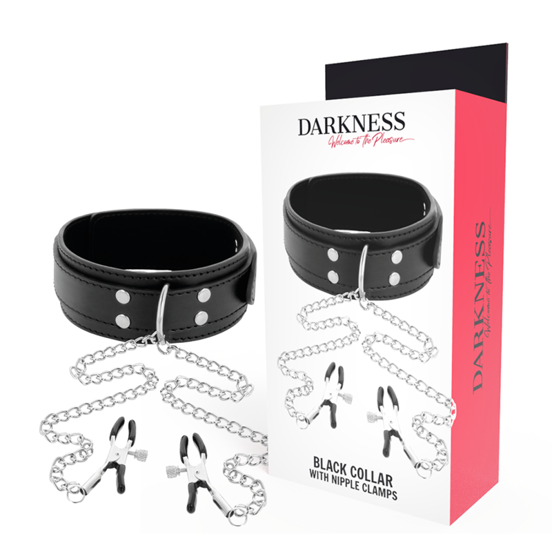 Comprar Darkness Collar Con Pinzas Para Pezones Negro