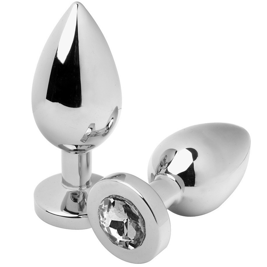 METAL HARD - ANAL PLUG DIAMOND TRANSPARENTE MEDIUM 7.62CM METAL HARD