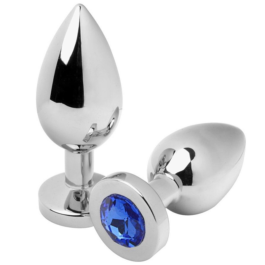METAL HARD - ANAL PLUG DIAMOND AZUL MEDIUM 7.62CM METAL HARD