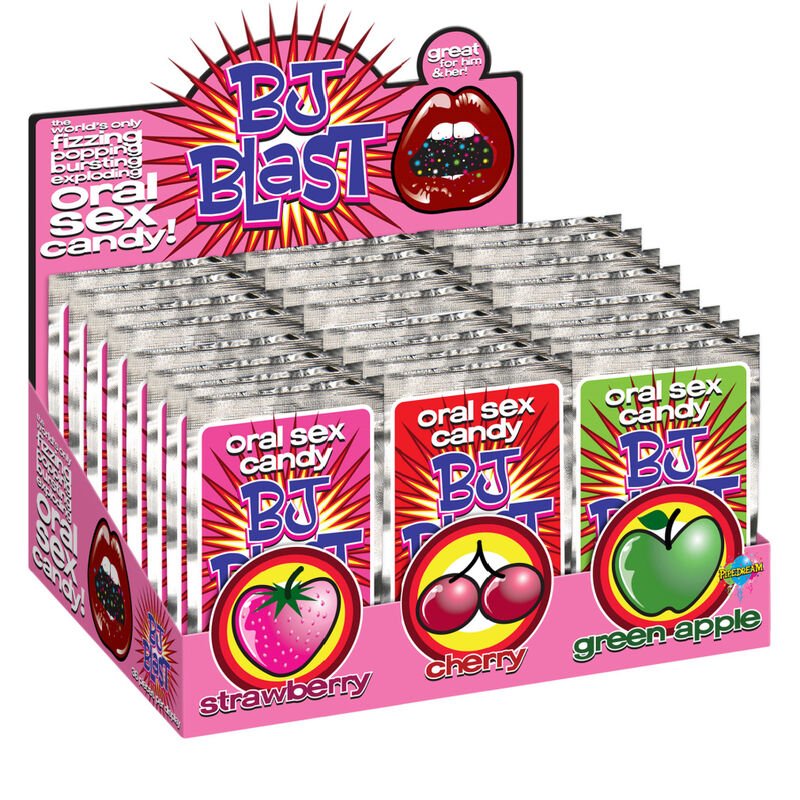 PIPEDREAM - BJ BLAST STRAWBERRY / CHERRY AND GREEN APPLE - DISPLAY - 36 PC PIPEDREAMS
