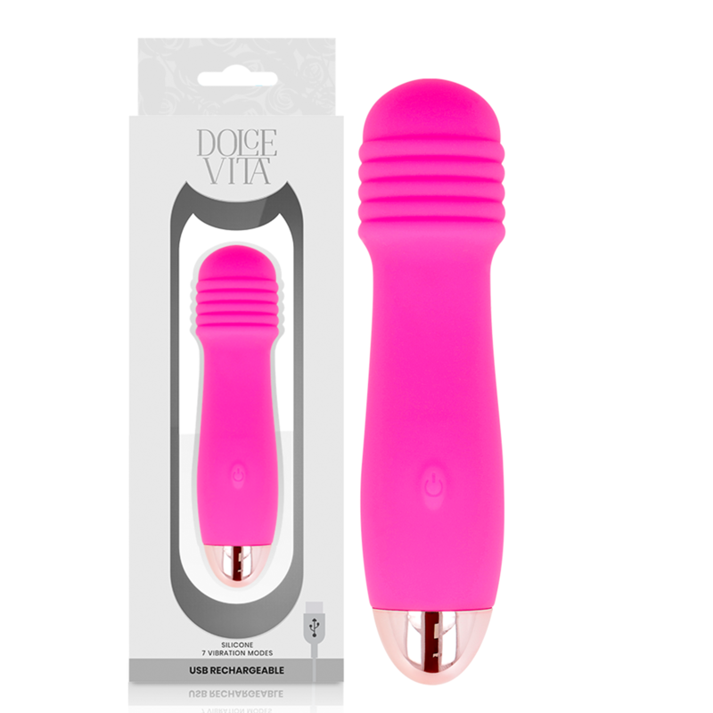 DOLCE VITA - VIBRADOR RECARGABLE THREE ROSA 7 VELOCIDADES DOLCE VITA