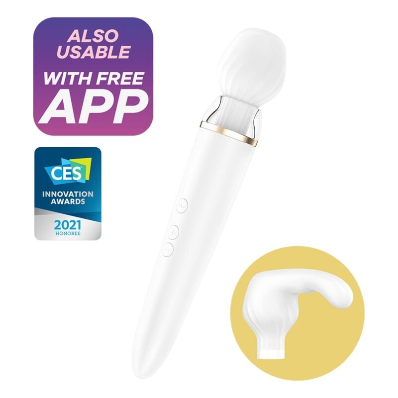 SATISFYER - DOUBLE WANDER APP BLANCO SATISFYER WAND