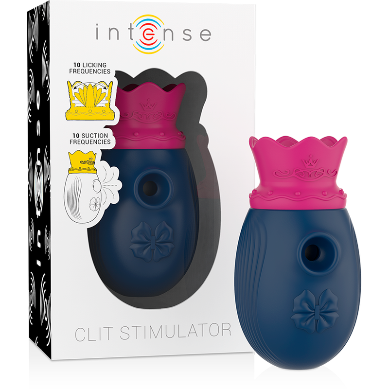 INTENSE - CLITORIS STIMULATOR 10 SUCTION AND LICKING MODES - BLUE INTENSE HIGH TECH