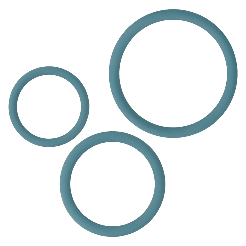OHMAMA - 3 RINGS SET FOR PENIS & TESTICLES - BLUE OHMAMA SET