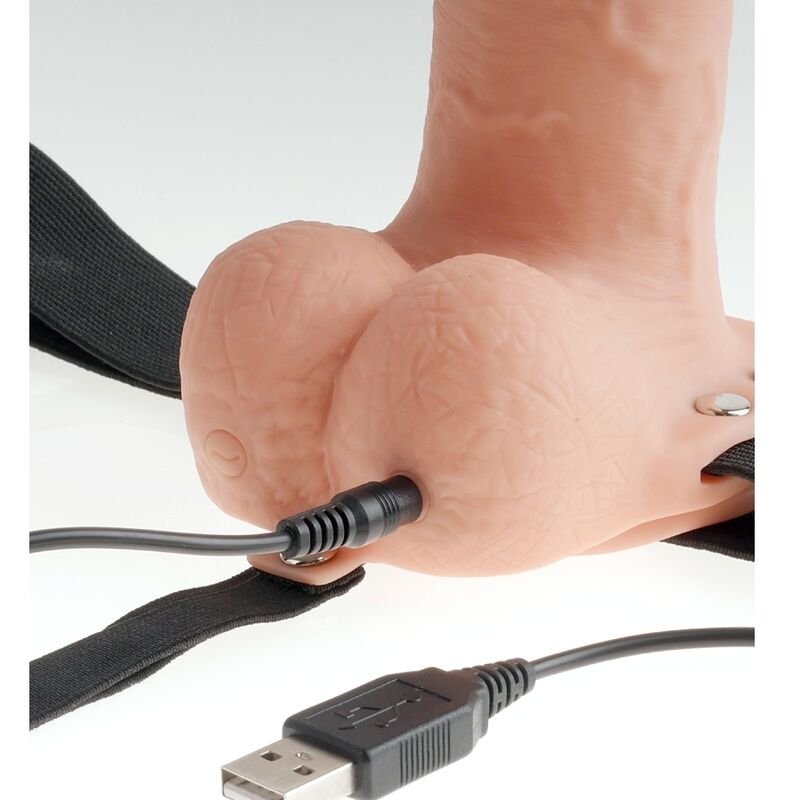 FETISH FANTASY SERIES - ARNES AJUSTABLE PENE REALÍSTICO CON TESTÍCULOS RECARGABLE Y VIBRADOR 23 CM