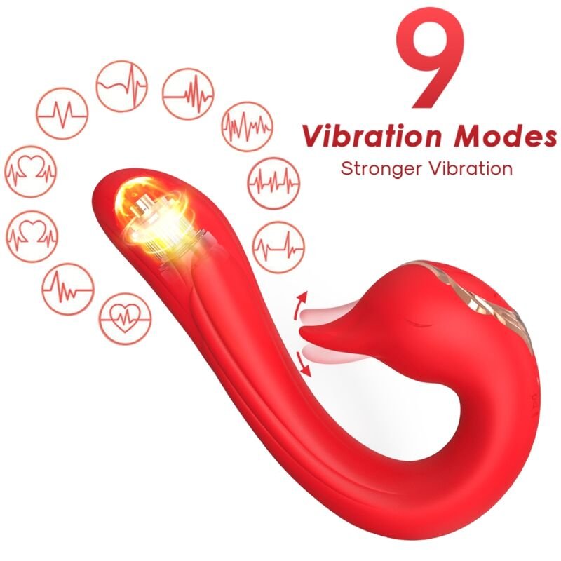 ARMONY - DELFIN VIBRATOR MULTIPOSITION & HEAT EFFECT RED ARMONY VIBRATORS