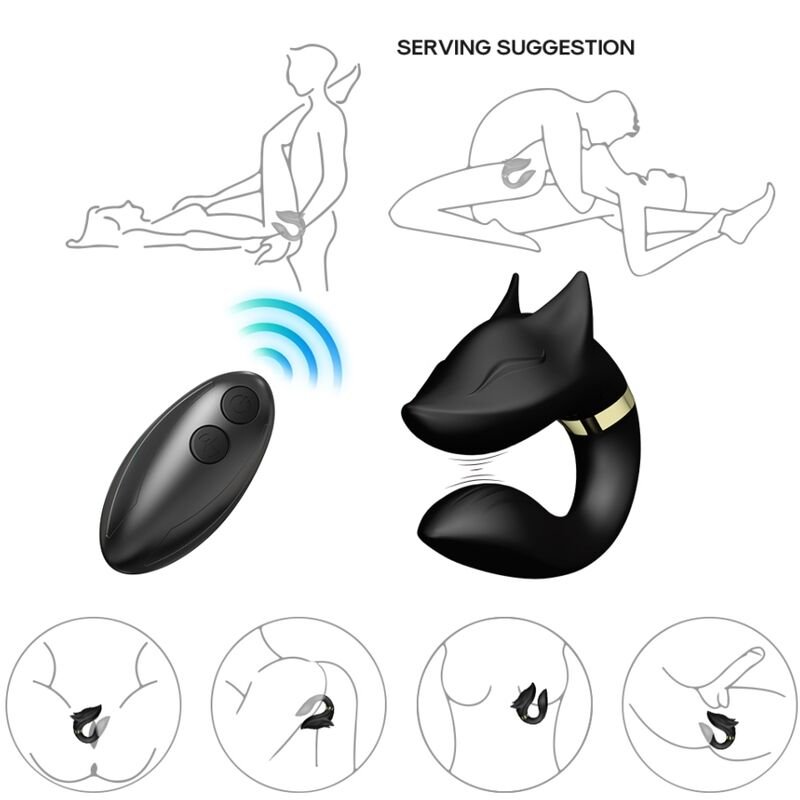 ARMONY - FOX VIBRATOR FOR COUPLES REMOTE CONTROL BLACK ARMONY FOR COUPLES