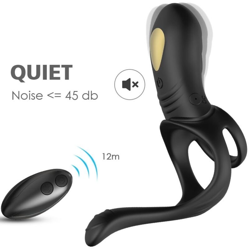 ARMONY - JOY JUMPER RING VIBRATOR FOR COUPLES & ANAL PLUG REMOTE CONTROL BLACK ARMONY FOR HIM
