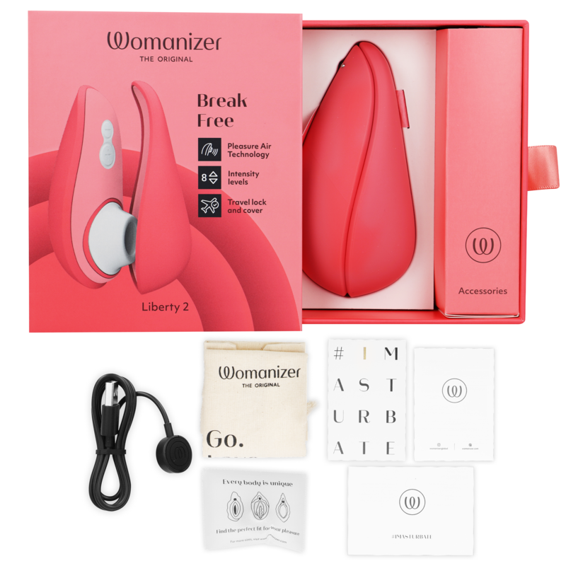 WOMANIZER - LIBERTY 2 ESTIMULADOR & ONDAS ESTIMULADORAS CLÍTORIS ROSA