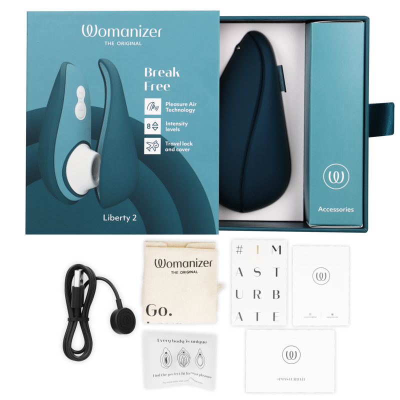 WOMANIZER - LIBERTY 2 ESTIMULADOR & ONDAS ESTIMULADORAS CLÍTORIS AZUL