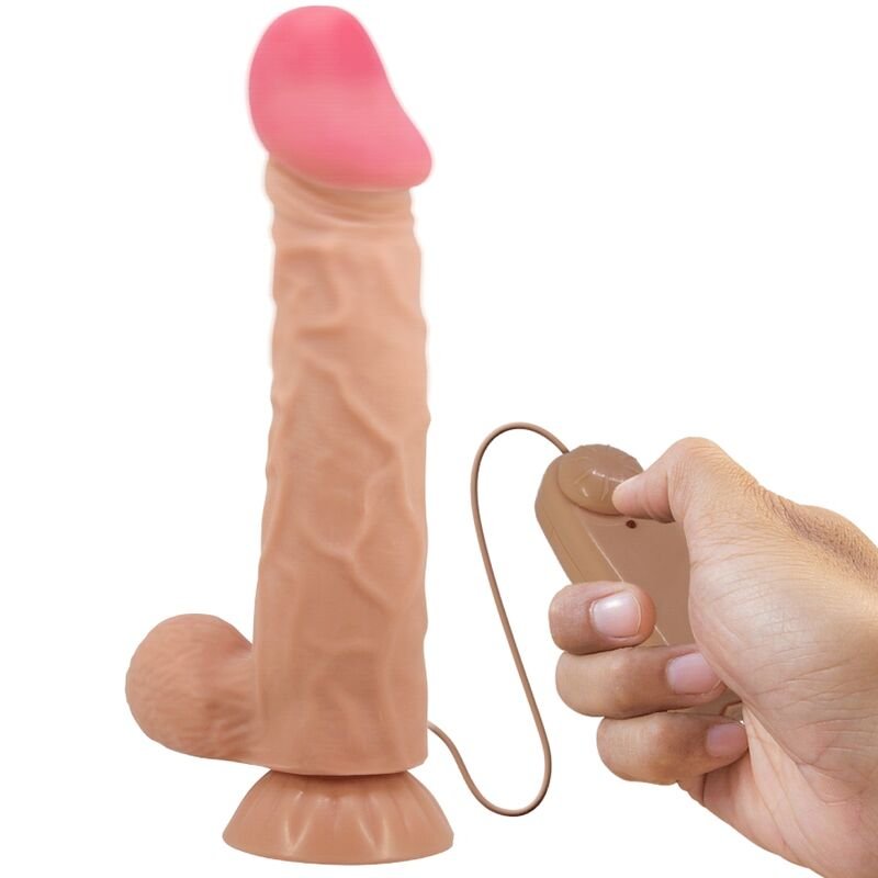PRETTY LOVE - SLIDING SKIN SERIES DILDO REALÍSTICO CON VENTOSA PIEL DESLIZANTE CONTROL REMOTO NATURAL 24 CM PRETTY LOVE HIGH GRA