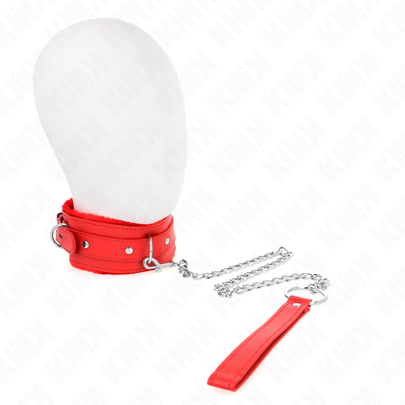 KINK - COLLAR CON CORREA 65 CM CON RESTRICCIONES ROJO AJUSTABLE 36-42 CM X 5.5 CM KINK COLLAR & GA