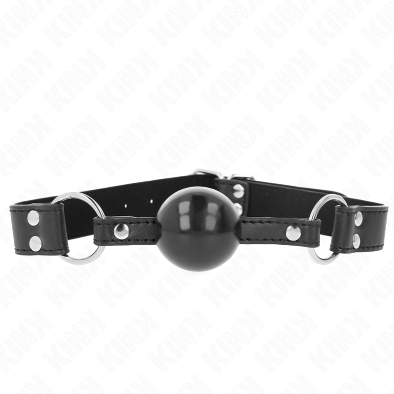 KINK - MORDAZA DE BOLA 4 CM SUAVE Y SÓLIDA CON CORREA DE POLIPIEL 62 x 2.5 CM AJUSTABLE 42-58 CM KINK COLLAR & GA