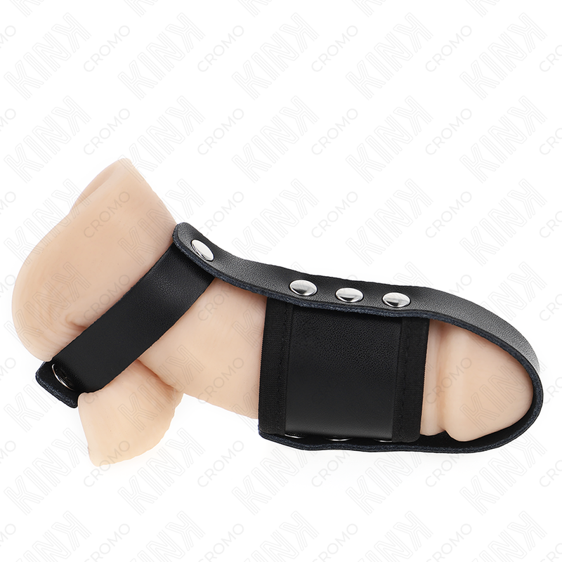 KINK - ANILLO JAULA PENE CUERO CON CORREA DIVISORIA DE BOLAS RECUBIERTO AJUSTABLE KINK RING POWER