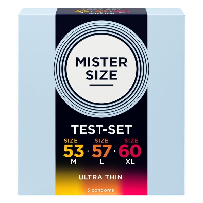 MISTER SIZE - SAMPLE PACK CONDOMS SIZE 53-57-60 MM (3 UNITS) MISTER SIZE