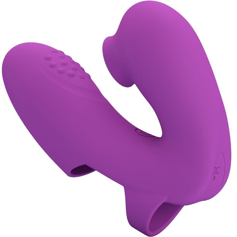 PRETTY LOVE - ATHENA VIBRADOR DE DEDO CON ESTIMULADOR CLÍTORIS MORADO PRETTY LOVE