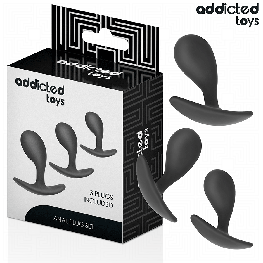 ADDICTED TOYS - SET DE 3 PLUG ANAL SILICONA MODELO 3 ADDICTED TOYS