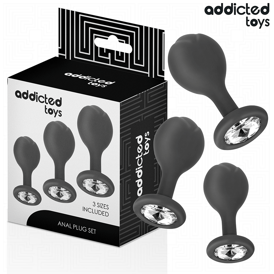 Comprar Addicted Toys - Set De 3 Plug Silicona Anal Con Joya