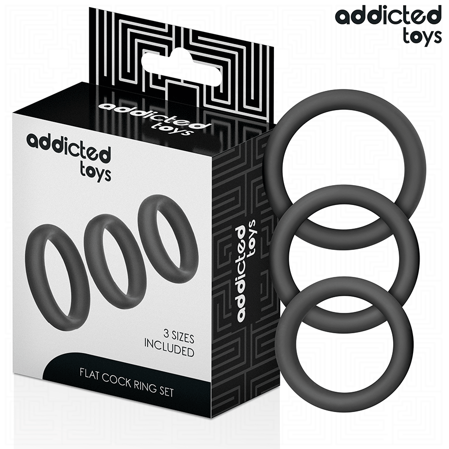 ADDICTED TOYS - SET DE ANILLOS SILICONA PLANOS ADDICTED TOYS