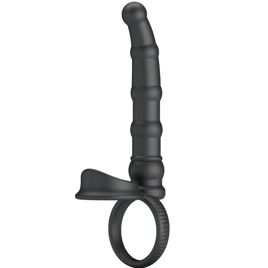 PRETTY LOVE - TATUM ANILLO VIBRADOR PENE CON PLUG 10 VIBRACIONES NEGRO PRETTY LOVE