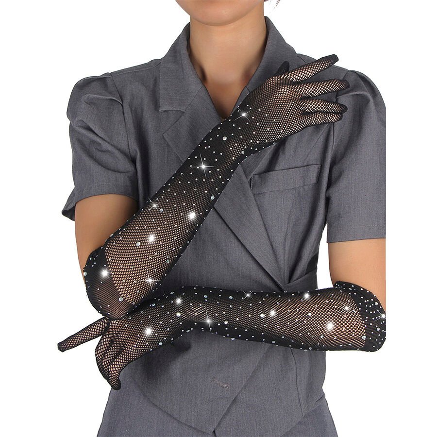 SUBBLIME - 957469 GUANTES TRANSPARENTES CON BRILLO NEGRO S/M SUBBLIME ACCESORIES