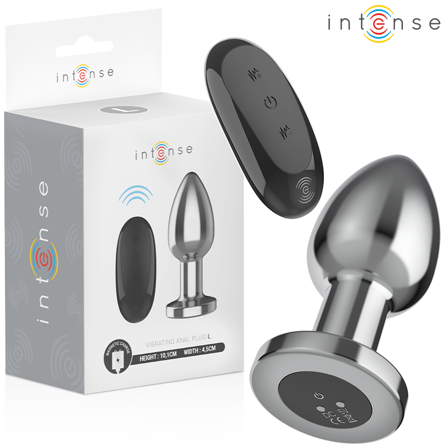 INTENSE - PLUG ANAL 10 VIBRACIONES METAL CON CONTROL REMOTO L INTENSE ANAL TOYS