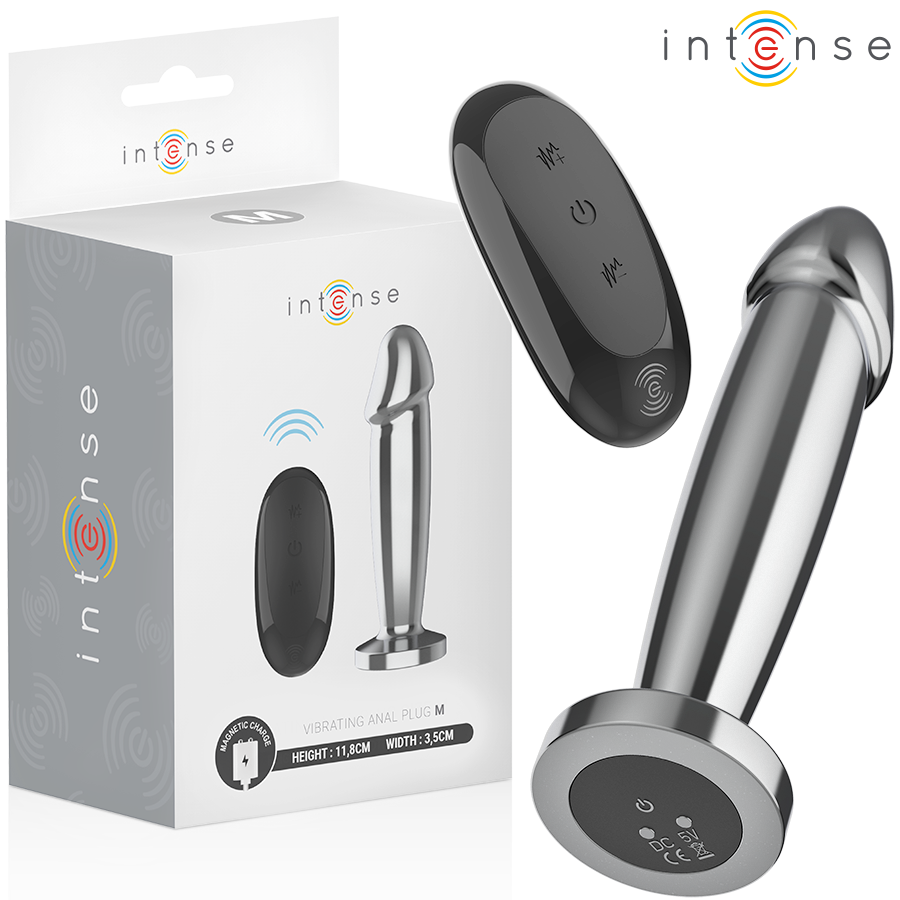 Comprar Intense - Plug Anal 10 Vibraciones Metal En Forma De Dildo Con Control Remoto M