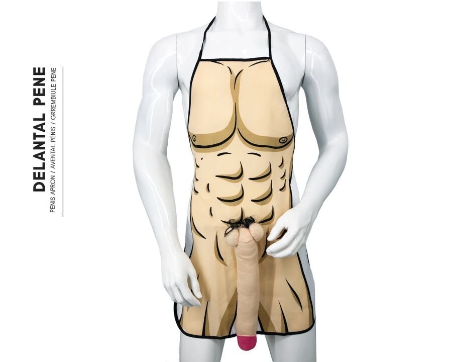DIABLO PICANTE - DELANTAL CON PENE 3D MUSCULOSO Y ATREVIDO DIABLO PICANTE