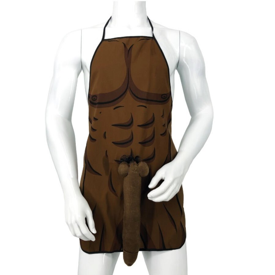 DIABLO PICANTE - DELANTAL CON PENE 3D MUSCULOSO Y ATREVIDO MULATO DIABLO PICANTE