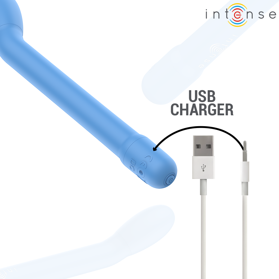 INTENSE - ESTIMULADOR PUNTO-G AZUL RECARGABLE