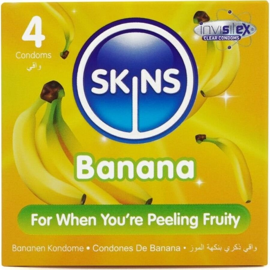 Comprar Skins - Preservativos Premium Sabor Plátano Pack 4 Skins - Preservativos Premium Sabor Plátano Pack 4