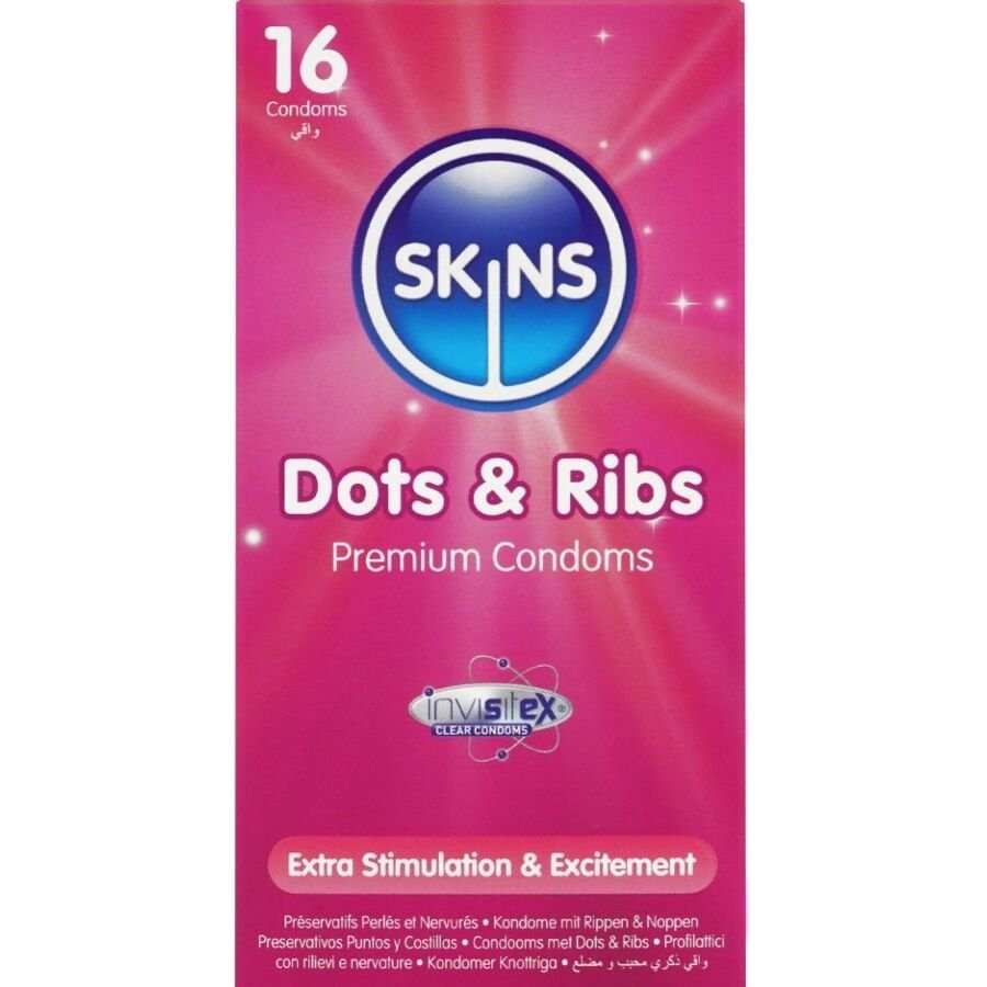 Comprar Skins - Dots & Ribs Preservativos Premium Pack 16 Skins - Dots & Ribs Preservativos Premium Pack 16