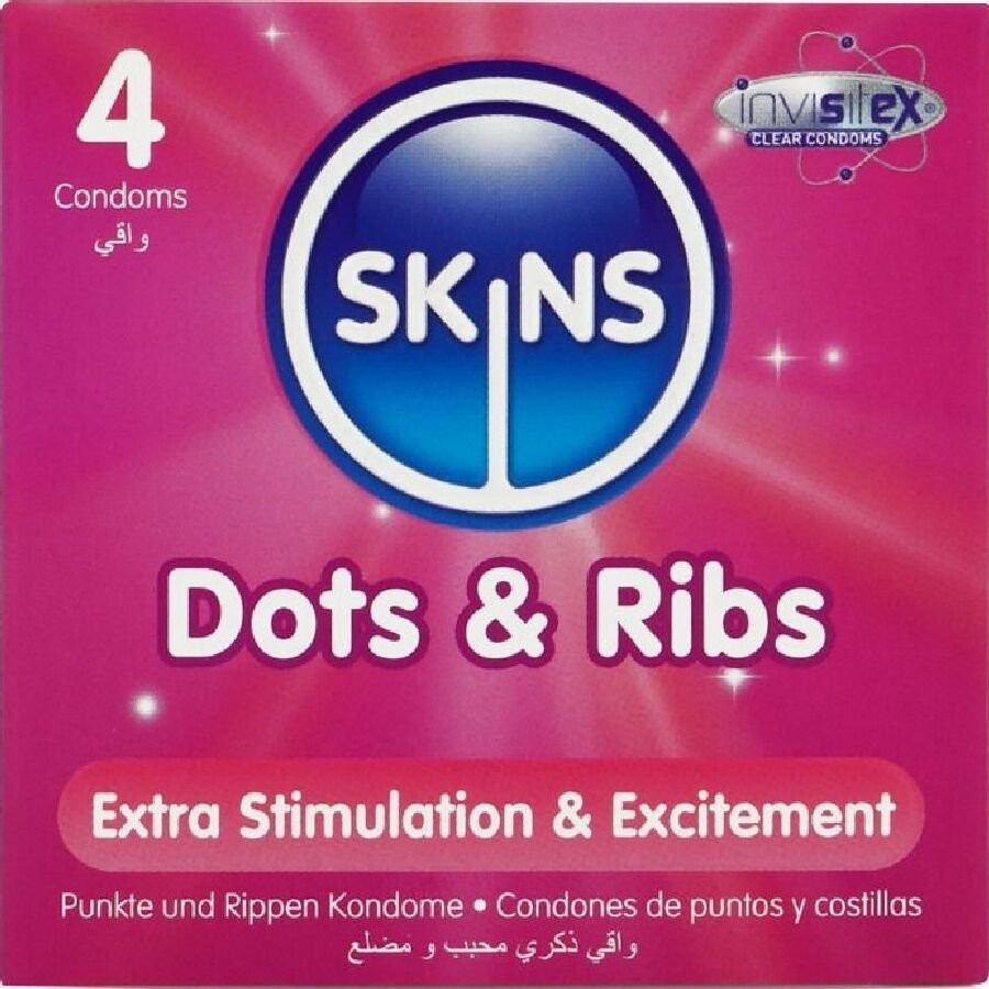Comprar Skins - Dots & Ribs Preservativos Premium Pack 4 Skins - Dots & Ribs Preservativos Premium Pack 4