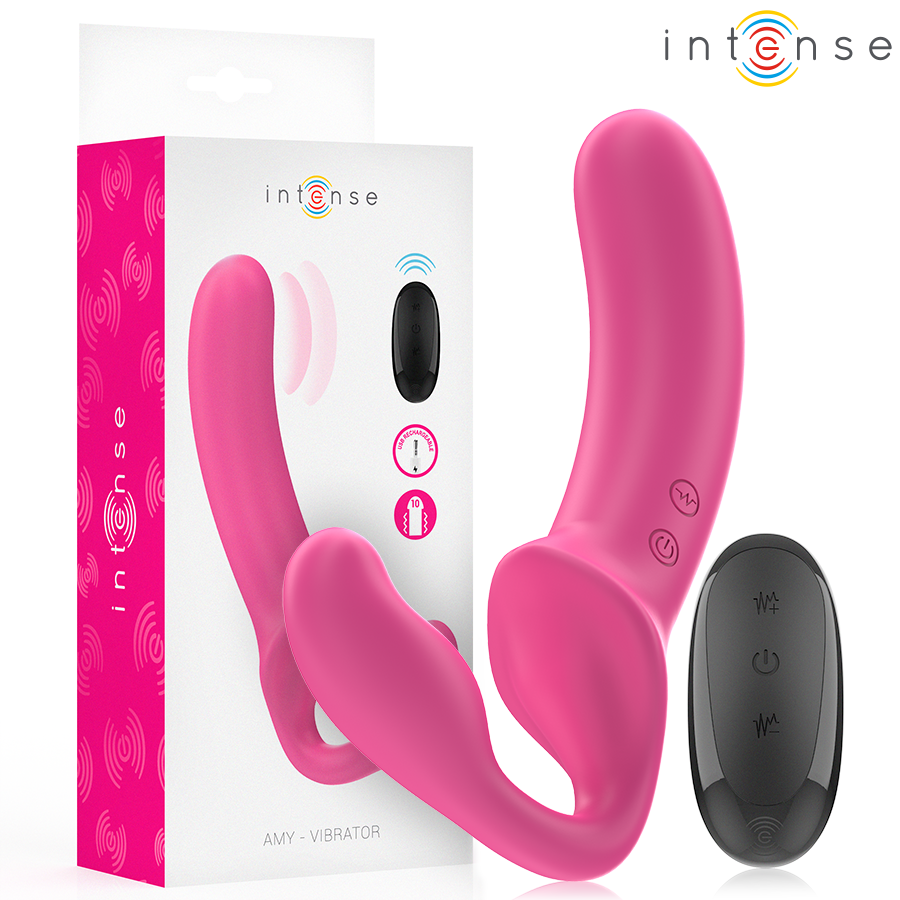 INTENSE - AMY VIBRADOR DOBLE 20 CM ROSA CONTROL REMOTO INTENSE FUN