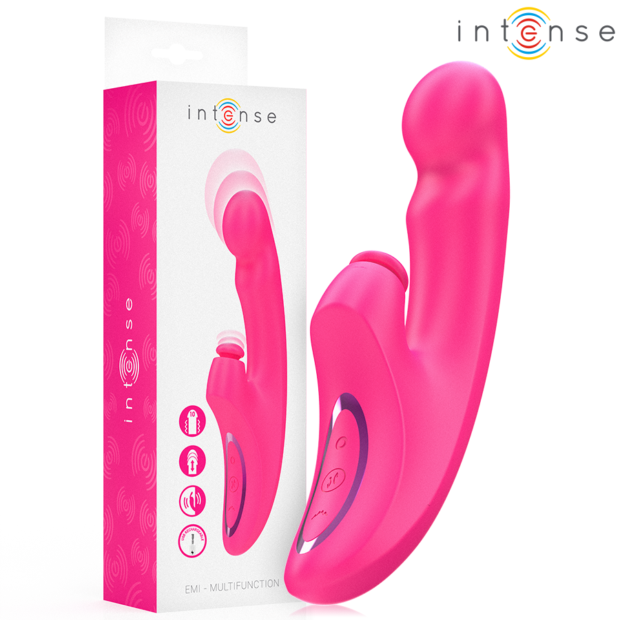 INTENSE - EMI VIBRADOR 13,5 CM MULTIFUNCIÓN 3 EN 1 10 VIBRACIONES ROSA INTENSE FUN