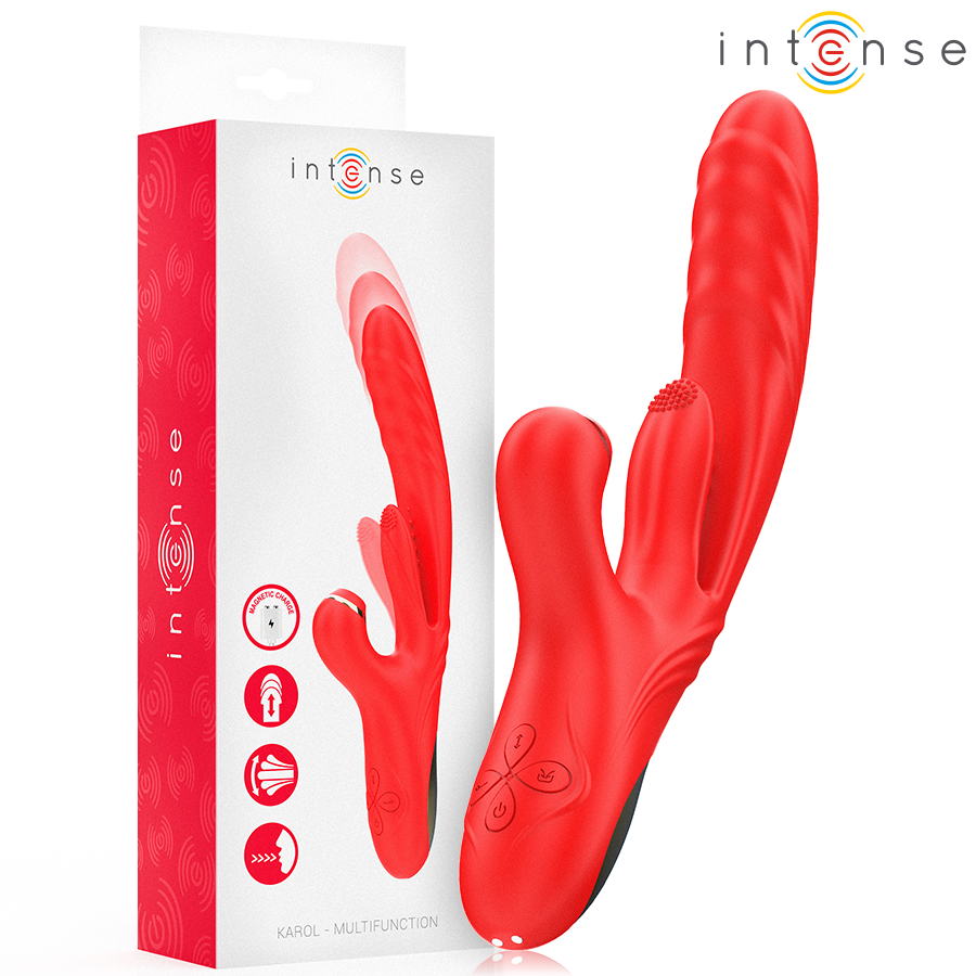 Comprar Intense - Karol Vibrador Multifunción Empuje & Estimulación & Ondas Estimuladoras Rojo