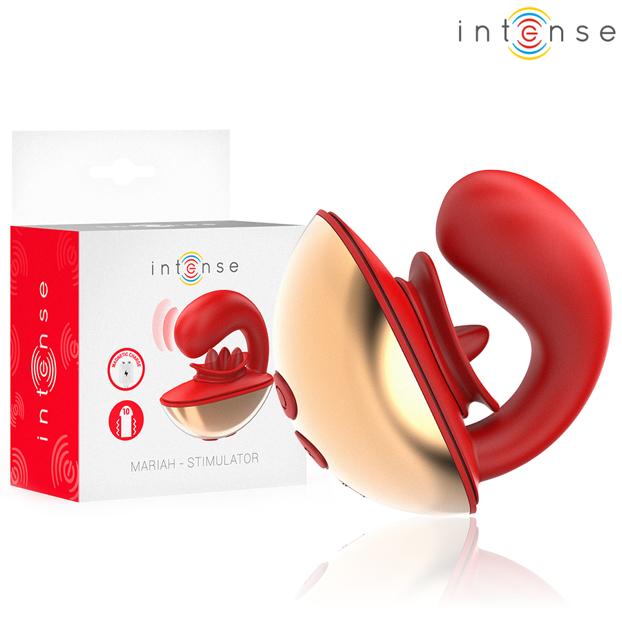 INTENSE - MARIAH VIBRADOR & ESTIMULADOR EN FORMA DE U 10 VIBRACIONES ROJO INTENSE FUN