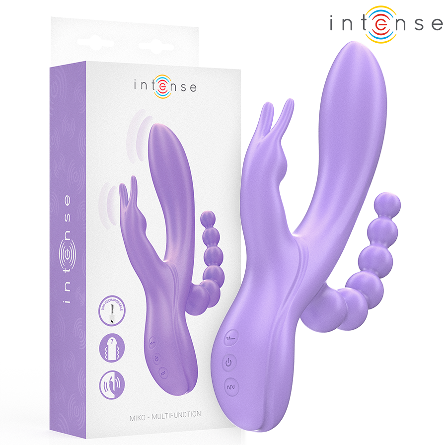 Comprar Intense - Miko Triple Vibrador Rabbit & Estimulador & Anal 7 Vibraciones Morado