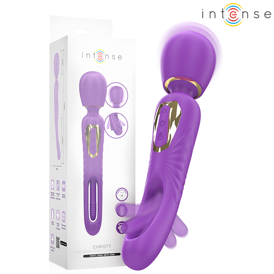 INTENSE - CHRISTY VIBRADOR WAND CON LENGUA GIRATORIA INTENSE FUN