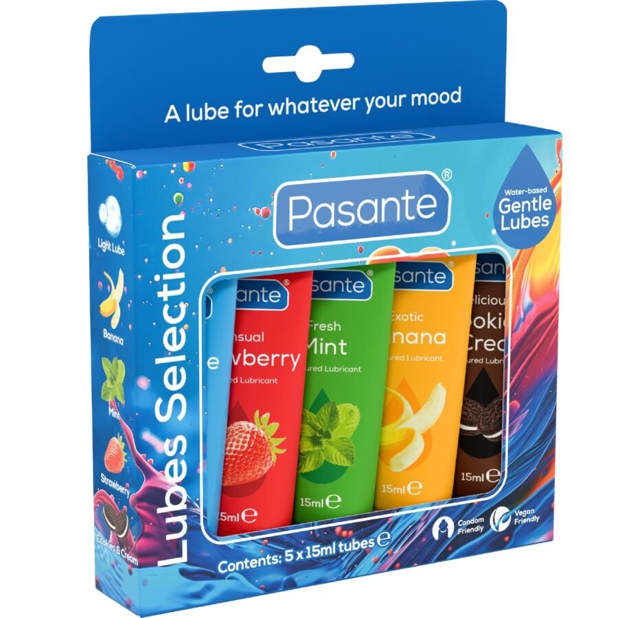 PASANTE - PACK LUBRICANTES SABORES VARIADOS 5 UDS X 15 ML PASANTE