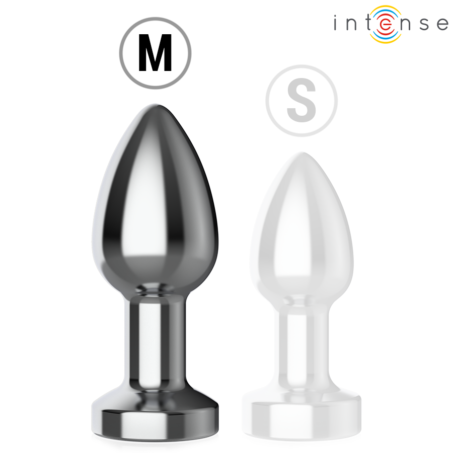 INTENSE - PLUG ANAL DE METAL VIBRADOR CON LUCES LED Y CONTROL REMOTO - TALLA M