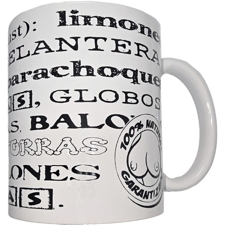 DIABLO PICANTE - TAZA BLANCA DE SINÓNIMOS TETAS 370 ML DIABLO PICANTE