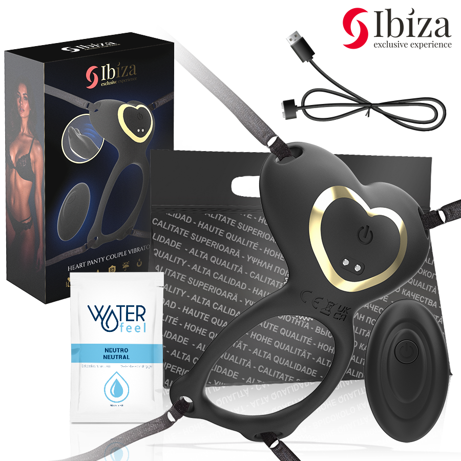 IBIZA - VIBRADOR PARA PAREJAS FORMA DE BRAGUITA CORAZON CONTROL REMOTO IBIZA TECHNOLOGY