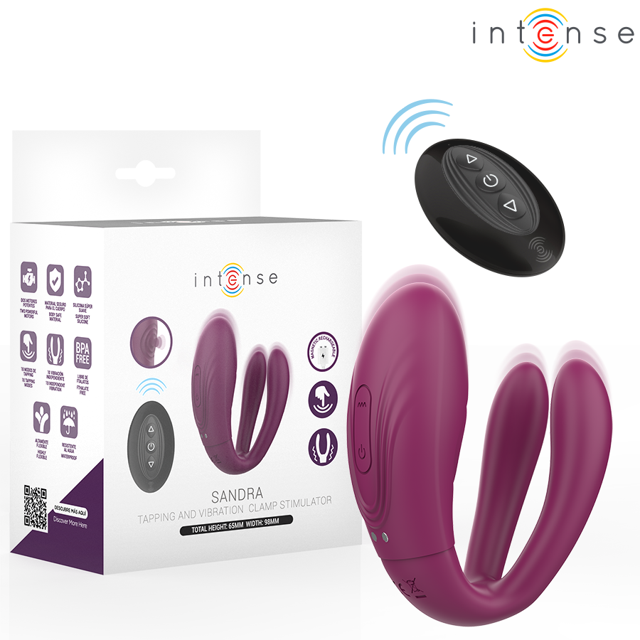 INTENSE - SANDRA VIBRADOR & ESTIMULADOR DE PINZAS CON GOLPETEO CONTROL REMOTO INTENSE COUPLES TOYS