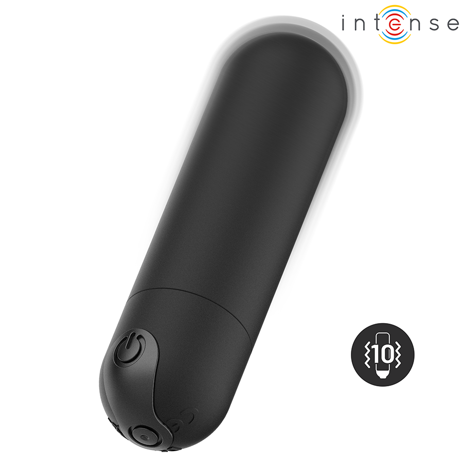 INTENSE - KAREN MINI BALA VIBRADORA 10 MODOS RECARGABLE NEGRO