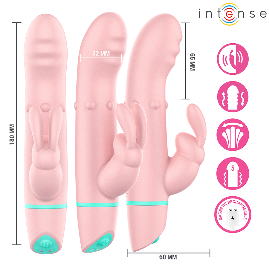 INTENSE - ALVIN ESTIMULADOR RABBIT & VIBRADOR ROLLING + OSCILANTE