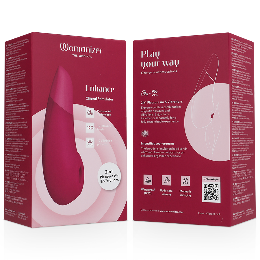 WOMANIZER - ENHANCE ESTIMULADOR DE CLITORÍS ROSA VIBRANTE